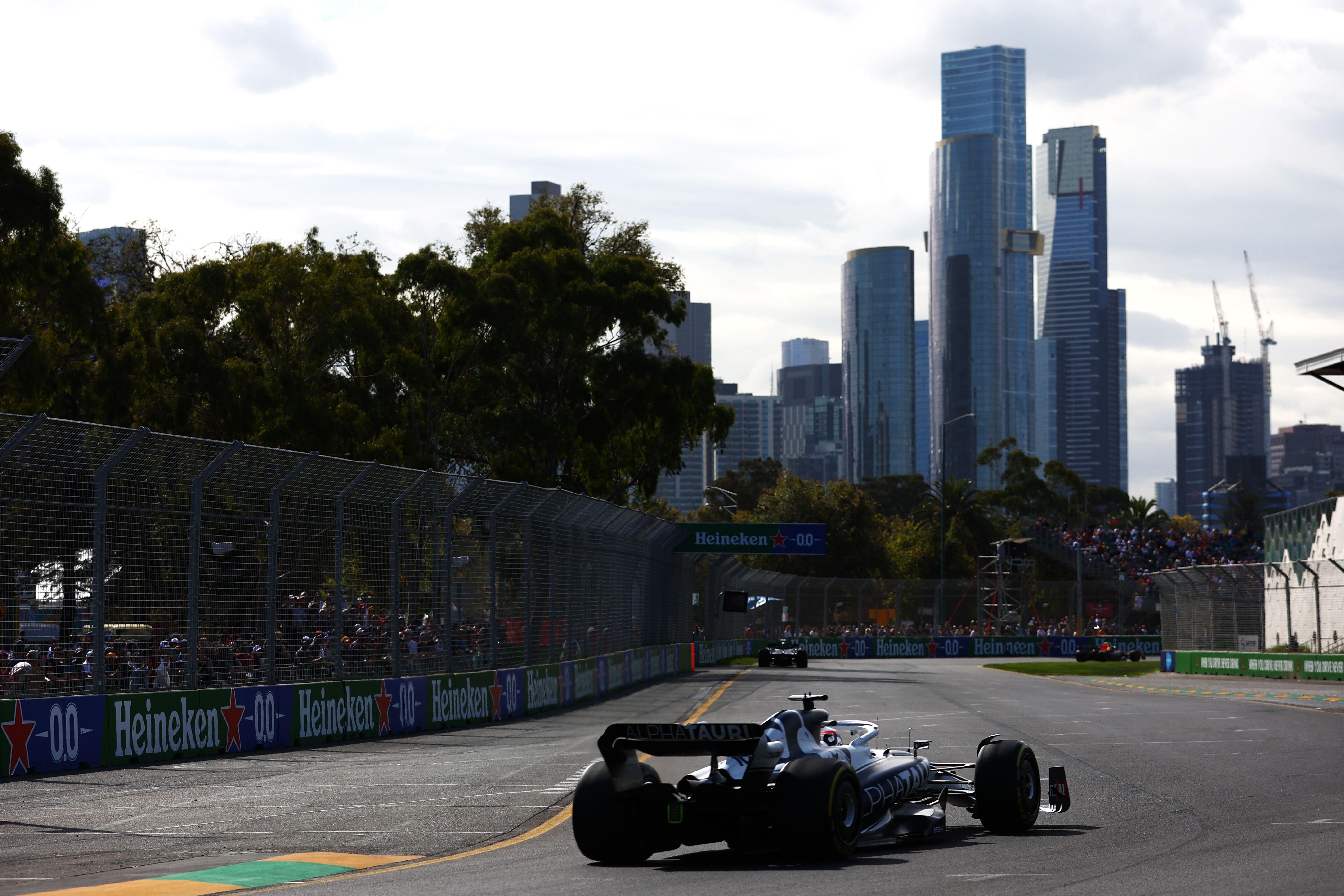 F1 Cars with City view